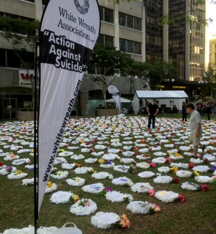 White Wreath - Action Against Suicide - Suicide Prevention